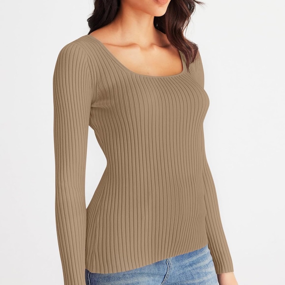 Brand new with tags, Merokeety Square neck ribbed sweater size L